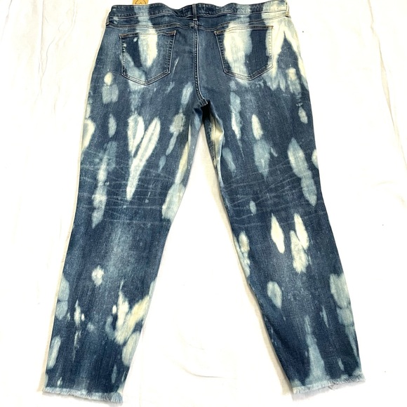 Upcycled Raw Hem Reverse Dyed Jegging Jeans Size 22 - Picture 9 of 13